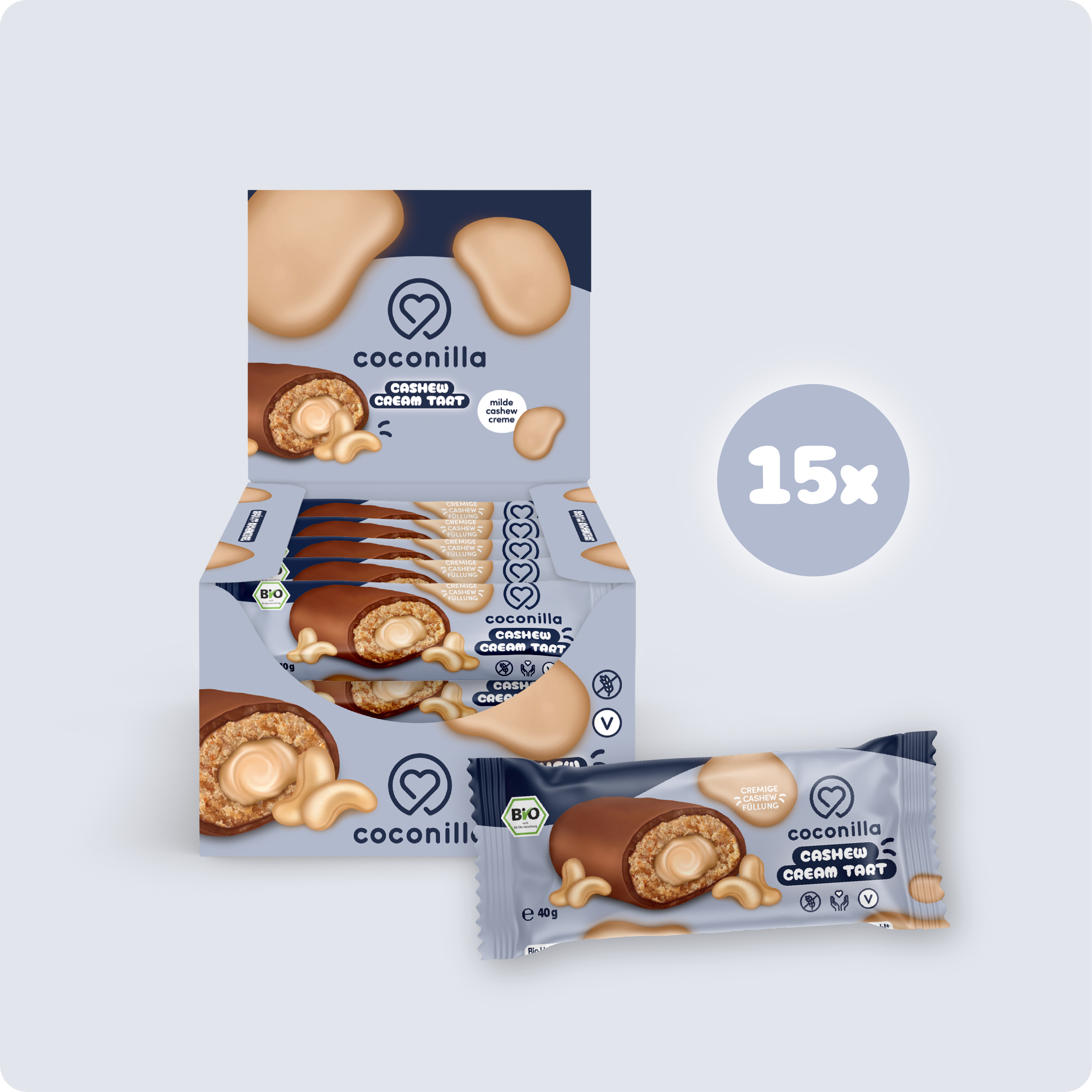 BIO - Cake Bar Cashew Cream Tart - 15er Box