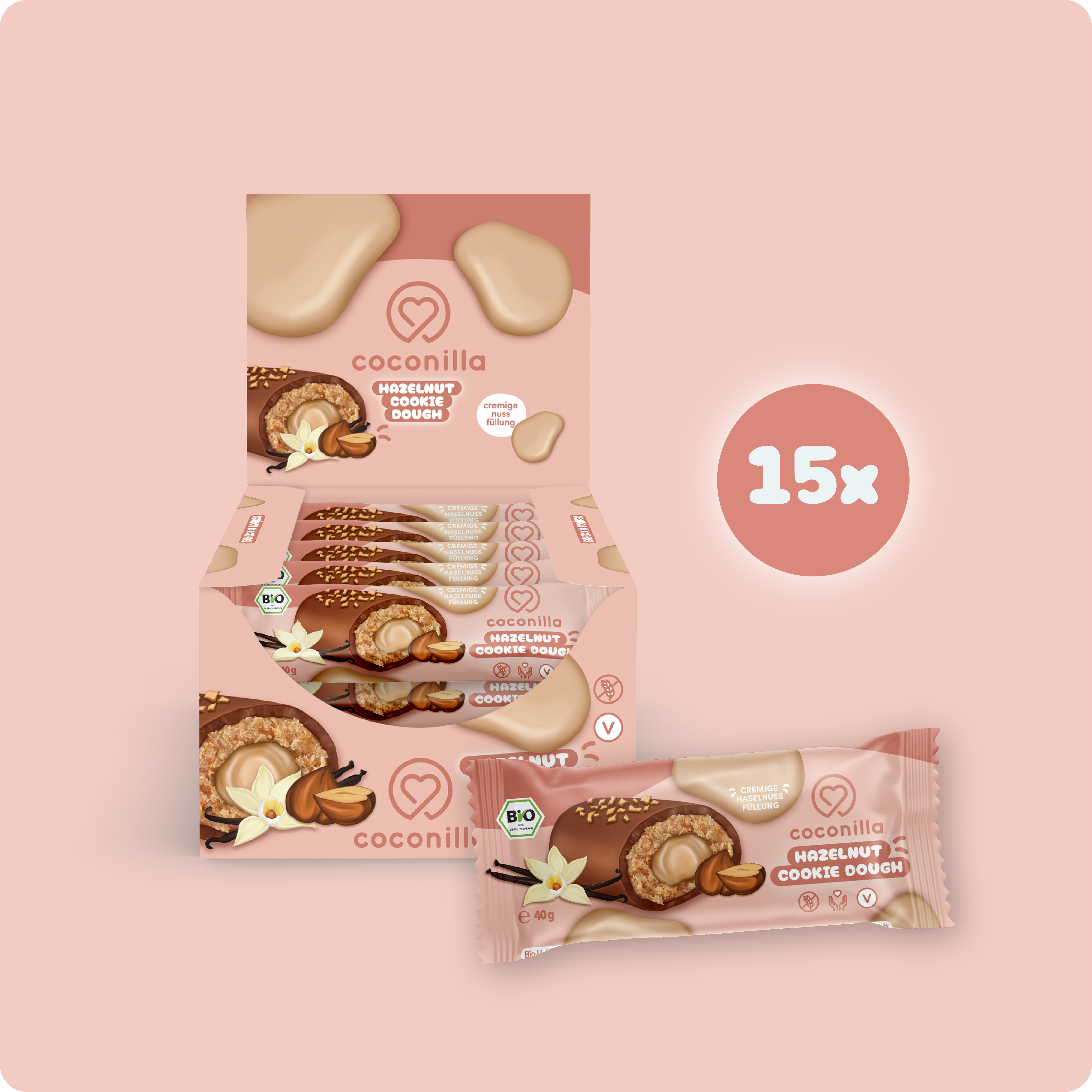 BIO - Cookie Bar Hazelnut Cookie Dough - 15er Box