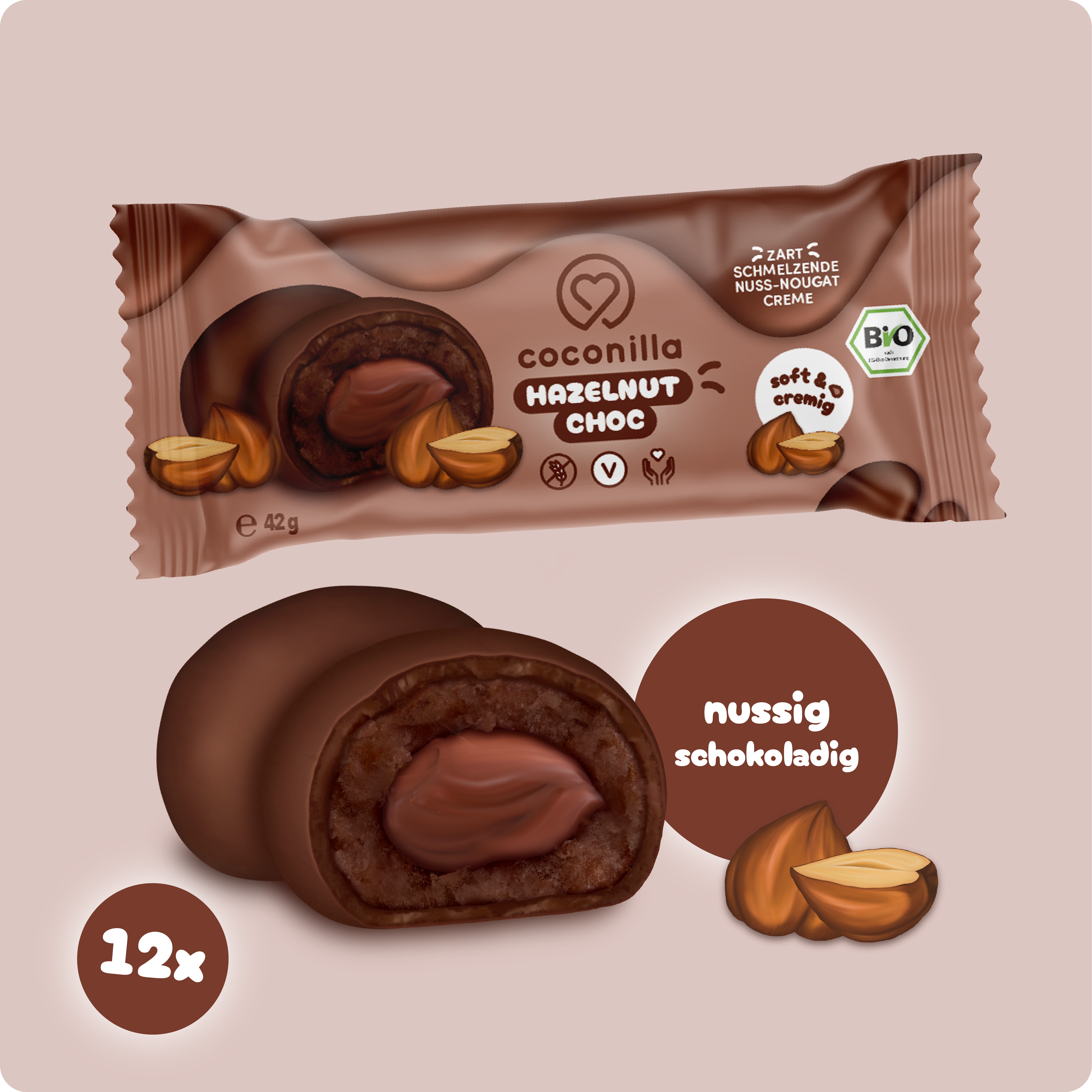 BIO - Dattelpralinen Hazelnut Choc - 12er Box