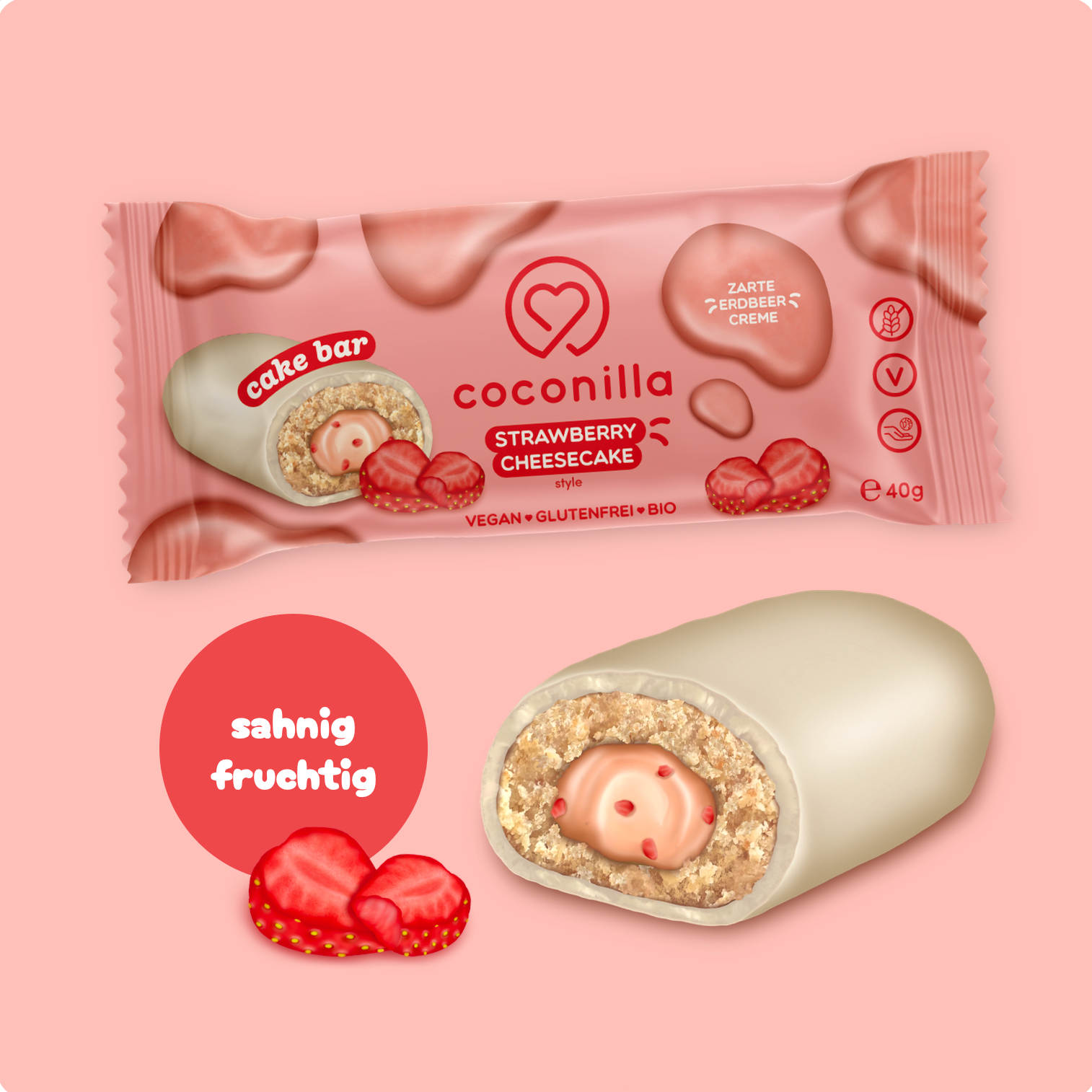BIO - Cake Bar Strawberry Cheesecake