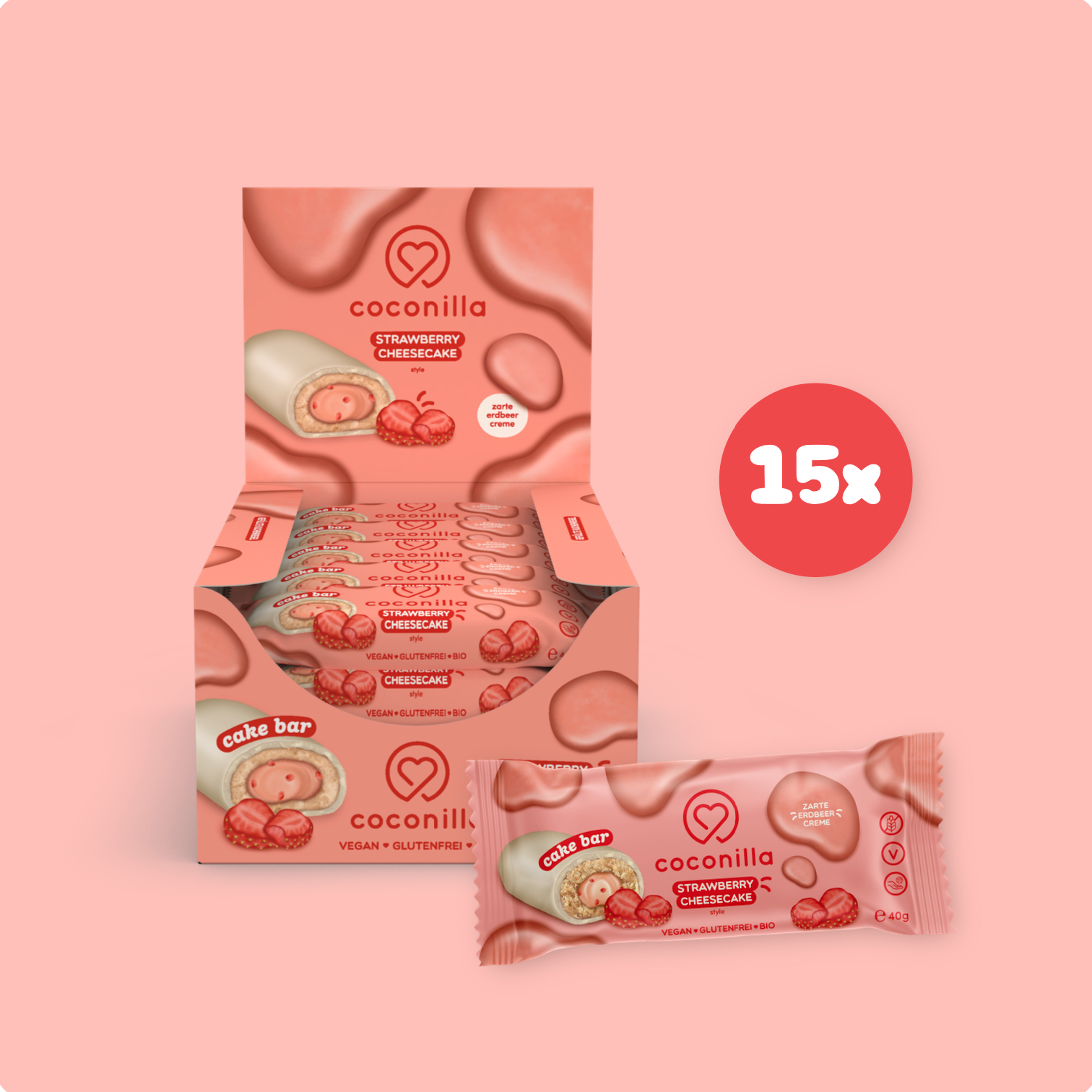 BIO - Cake Bar Strawberry Cheesecake