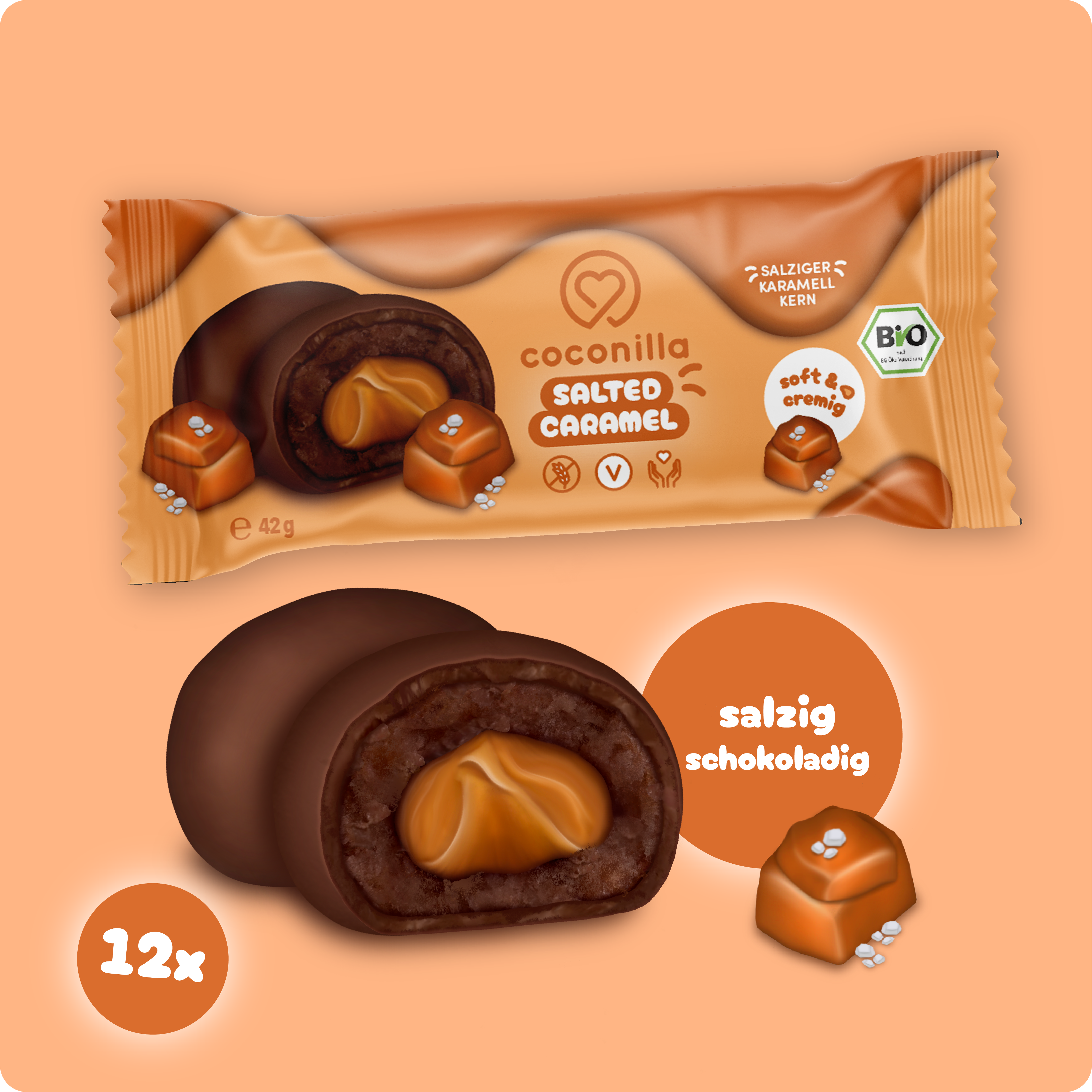BIO - Dattelpralinen Salted Caramel - 12er Box