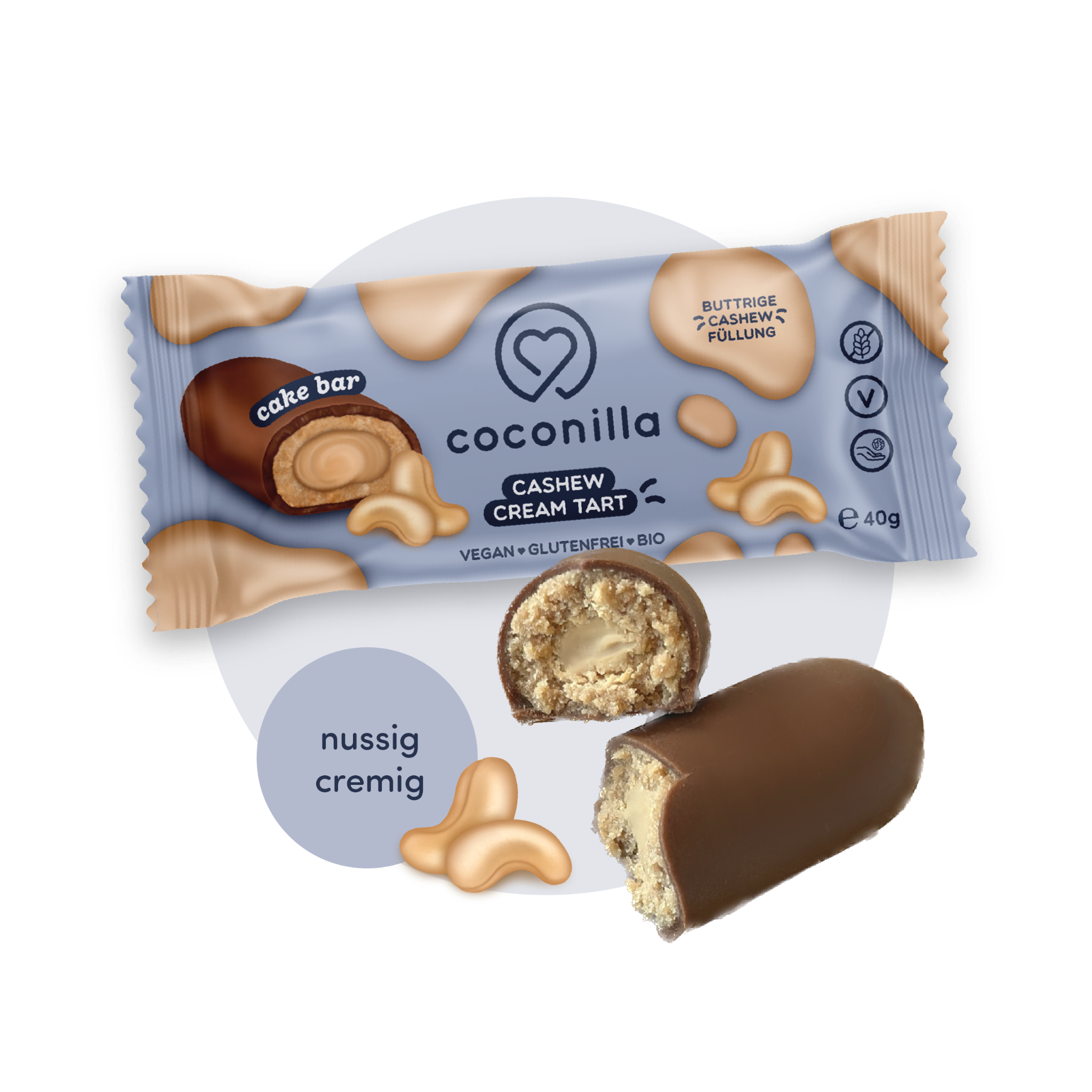 BIO - Cake Bar Cashew Cream Tart (15 Packungen) – coconilla
