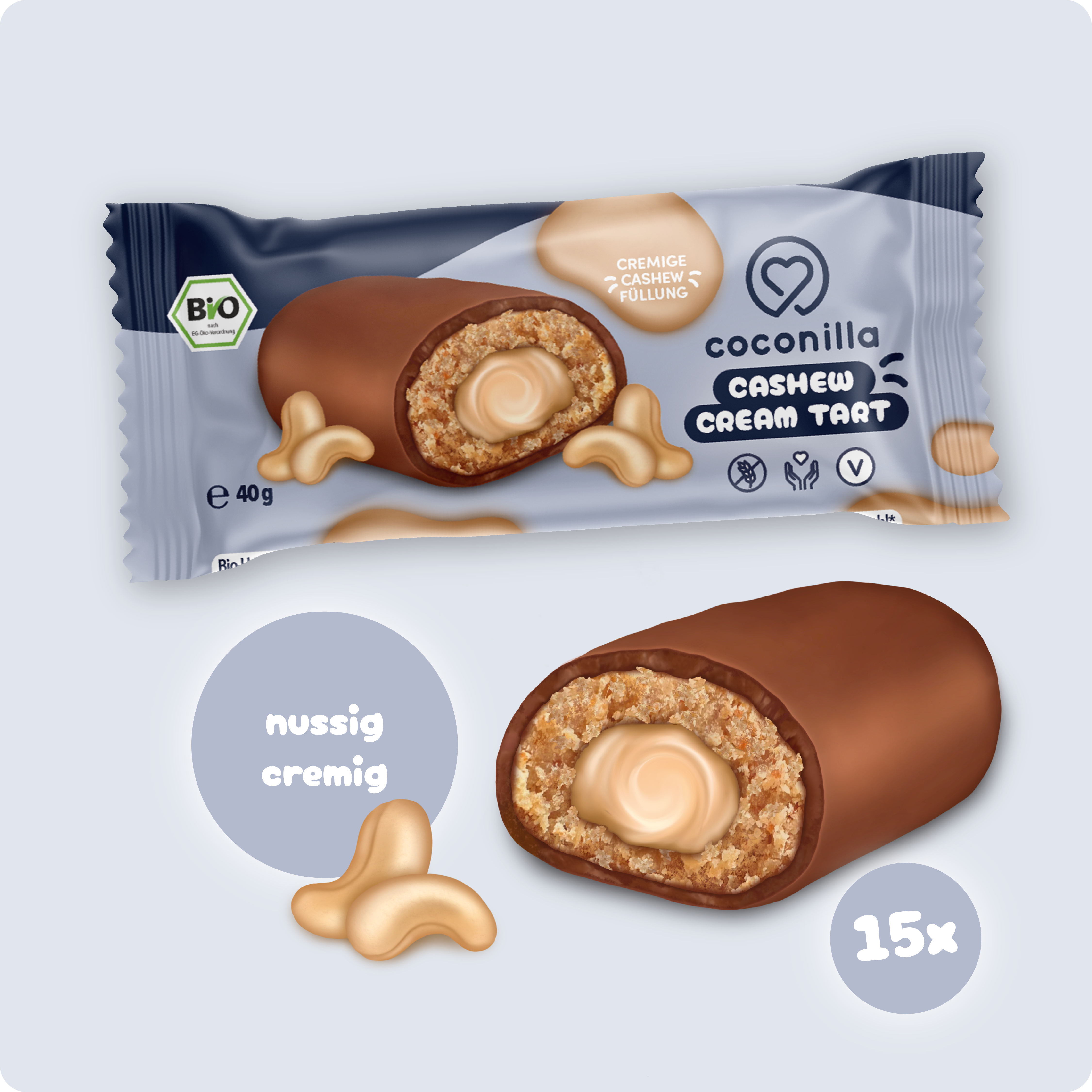 BIO - Cake Bar Cashew Cream Tart - 15er Box