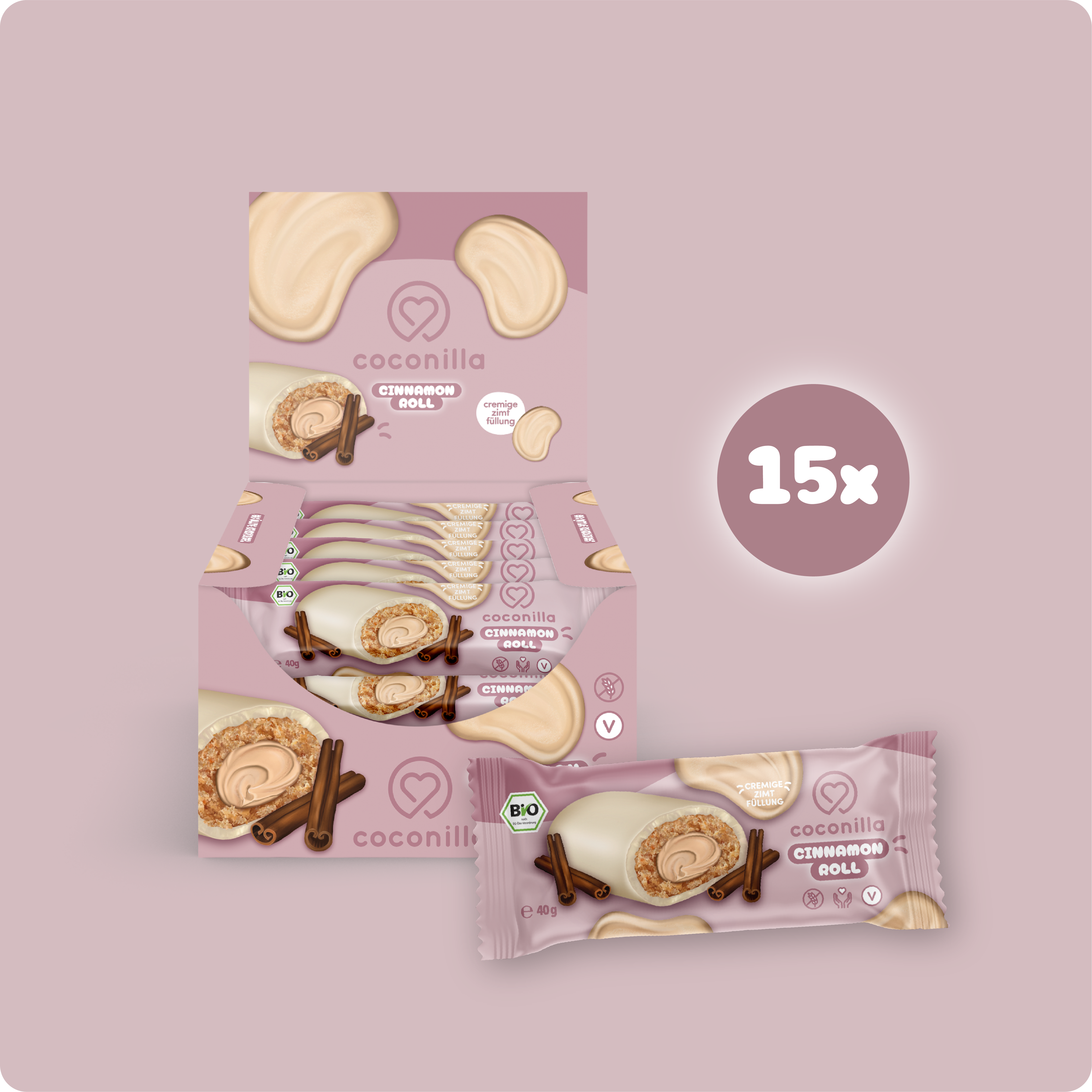 BIO - Cookie Bar Cinnamon Roll - 15er Box