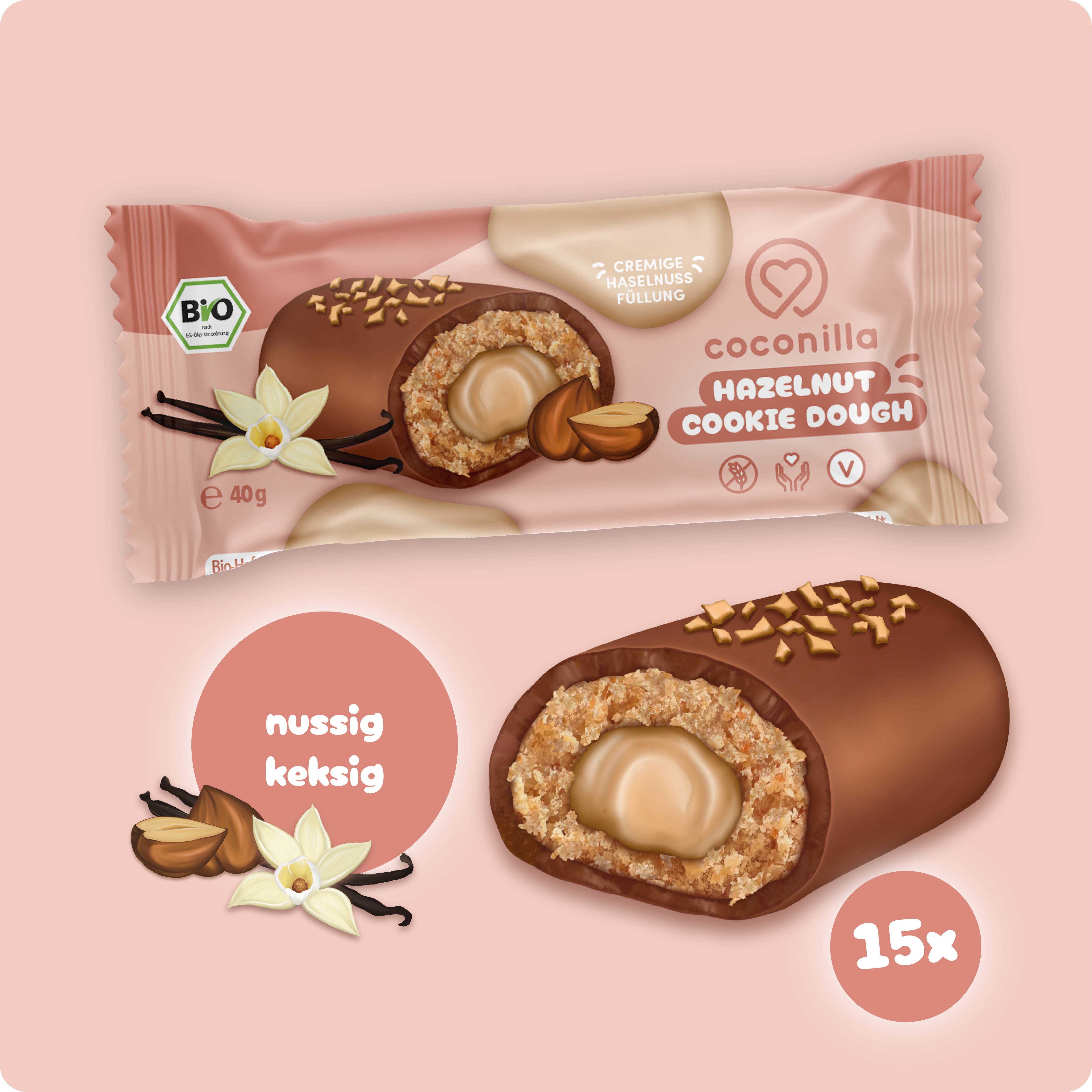 BIO - Cookie Bar Hazelnut Cookie Dough - 15er Box