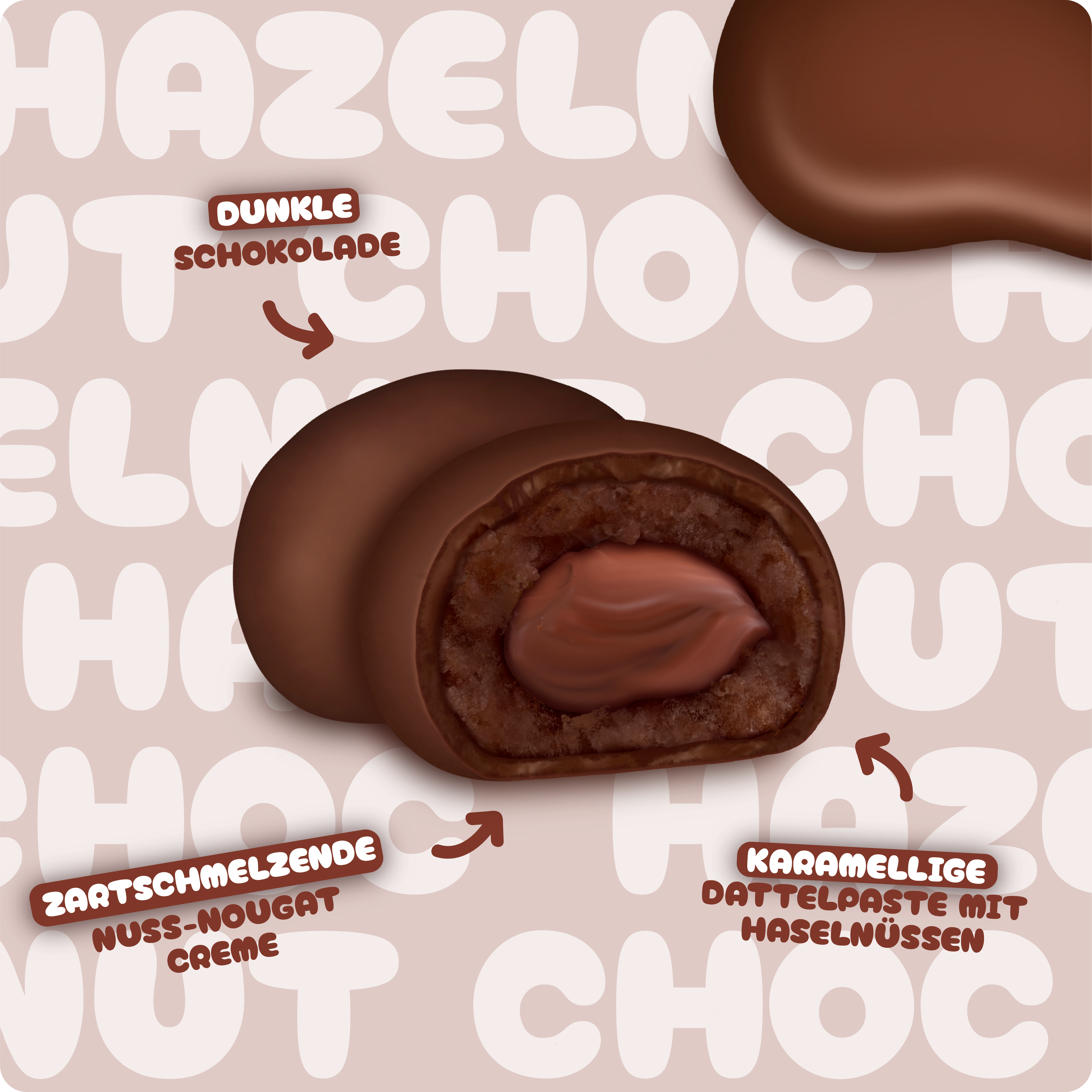 BIO - Dattelpralinen Hazelnut Choc - 12er Box