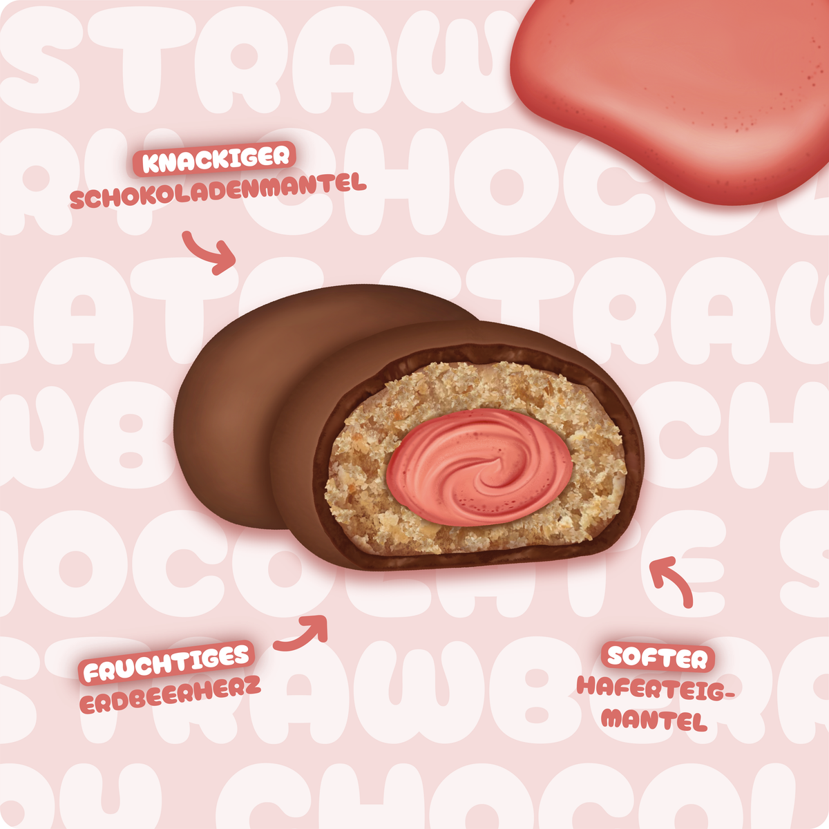 Cookiepralinen Strawberry Chocolate